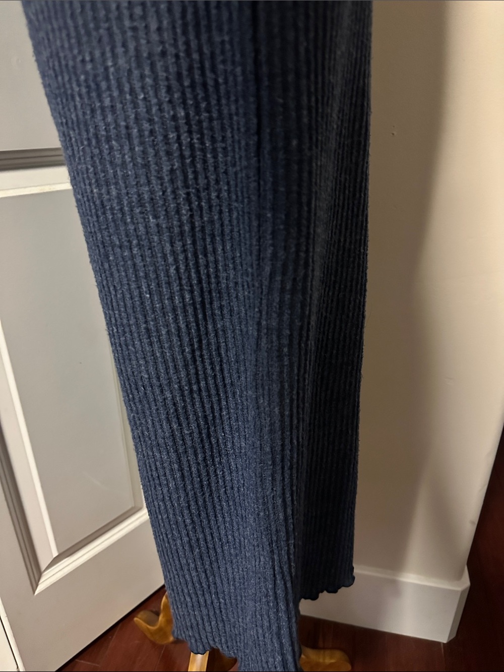She + Sky Knit Ribbed Wide-Leg Women’s Capri Pants in Navy Size Medium - Picture 6 of 10